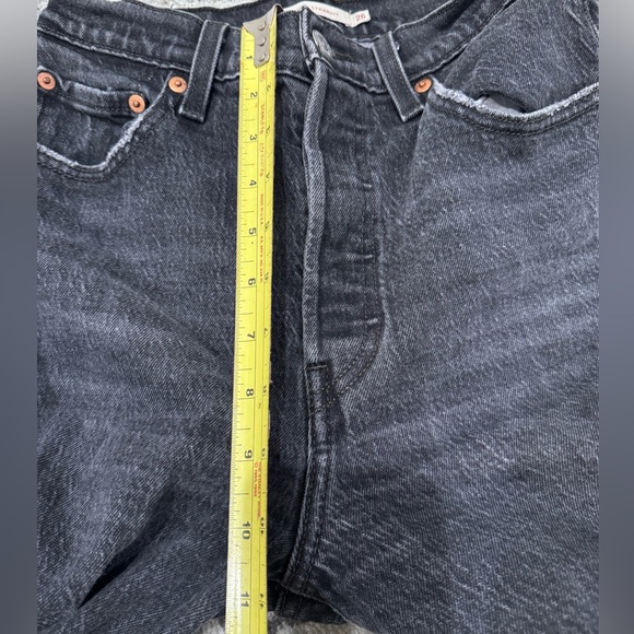 Levi’s Ribcage Straight Jeans Black Wash 26x26 High Rise - Picture 10 of 11